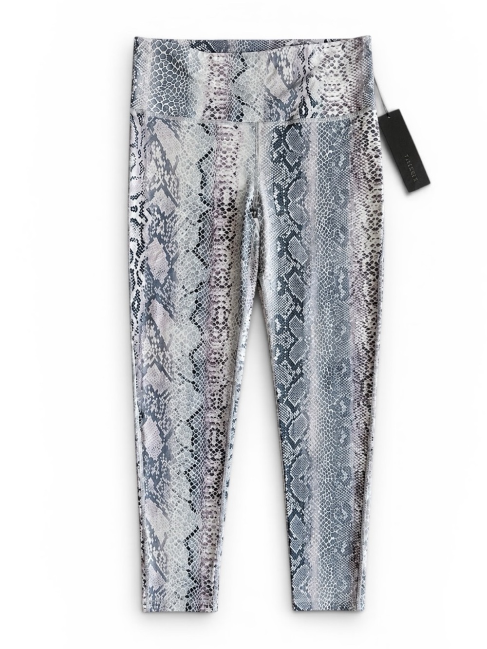 Mono B Snakeskin Print High Waist Leggings Yoga Athleisure Gray Medium